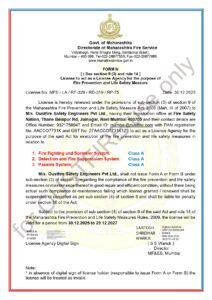 Maharashtra Fire License