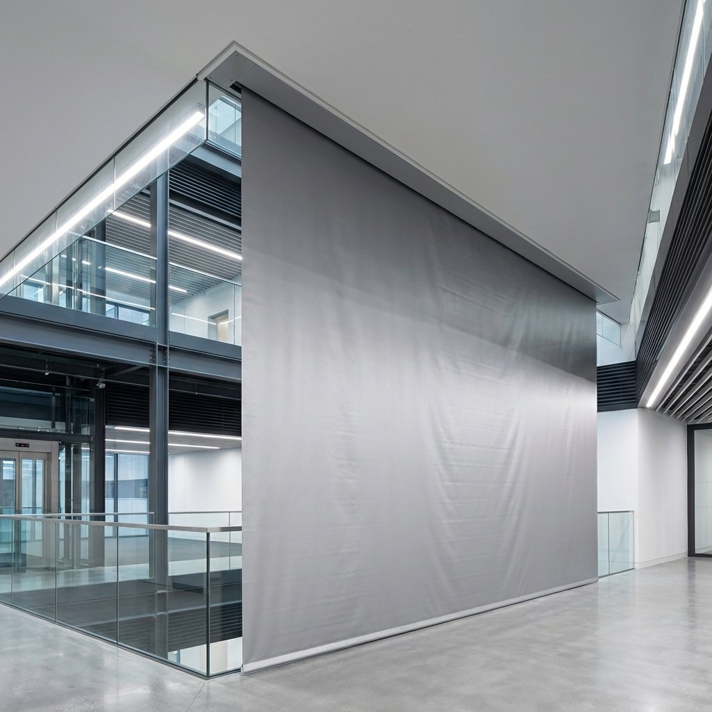 Automatic fire curtain installation